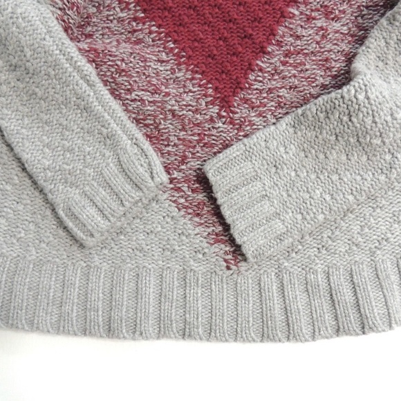 Bloomingdales Pullover Sweater Wool Knit Gray/Burgundy High Neck Size XS - Picture 13 of 13